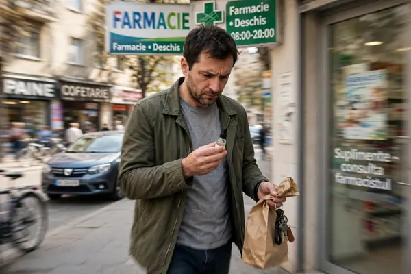 Oameni adultă în exterior, ținând o picătură fără marcaj în mână